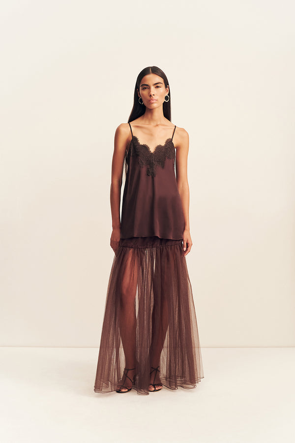 SIMONA LACE CAMI - ESPRESSO