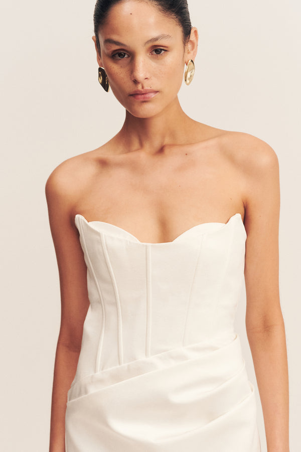 OAKLEY STRAPLESS DRAPED MAXI DRESS - IVORY_D
