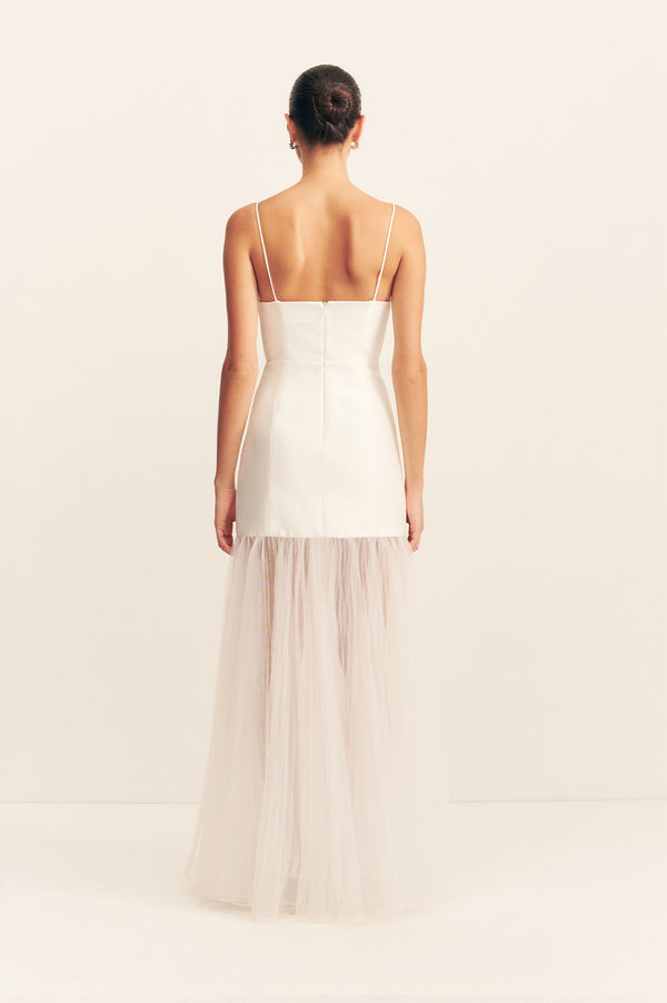 CALCITE CONTRAST SQUARE NECK MAXI DRESS