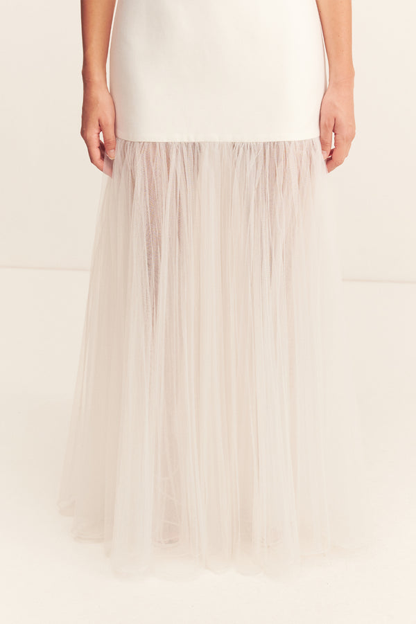 CALCITE CONTRAST SQUARE NECK MAXI DRESS
