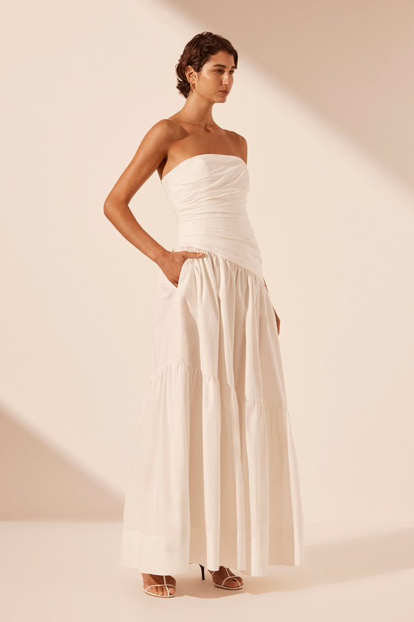 MAIORI STRAPLESS TIERED MAXI DRESS - IVORY_A