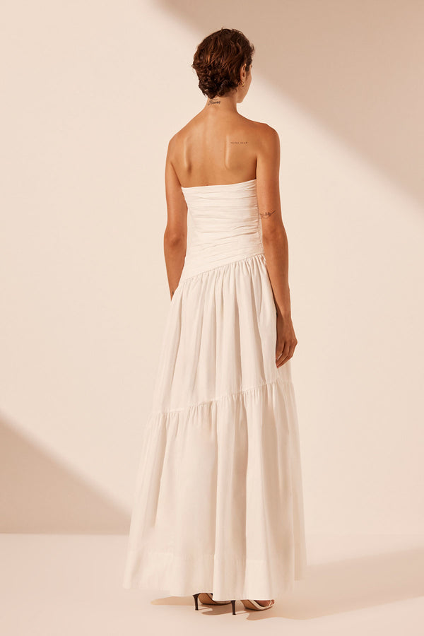 MAIORI STRAPLESS TIERED MAXI DRESS - IVORY_B