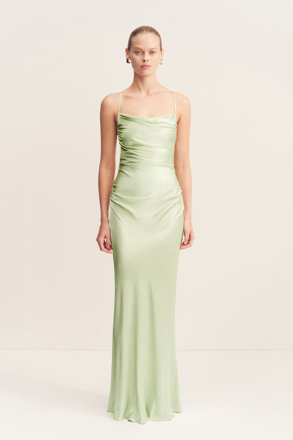 LA LUNE LACE BACK MAXI DRESS - KEY LIME_F