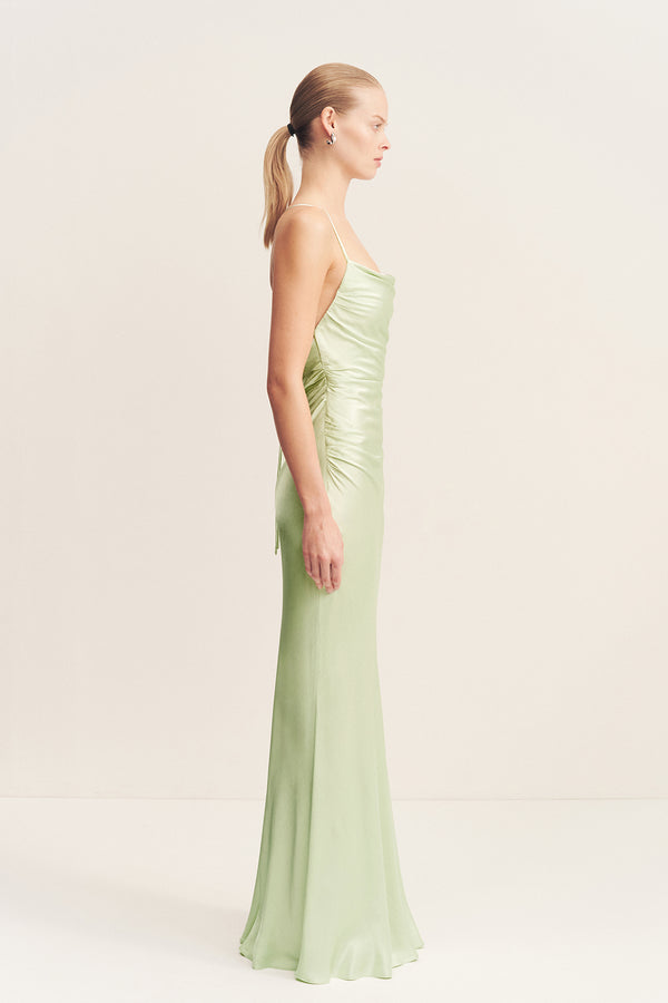 LA LUNE LACE BACK MAXI DRESS - KEY LIME