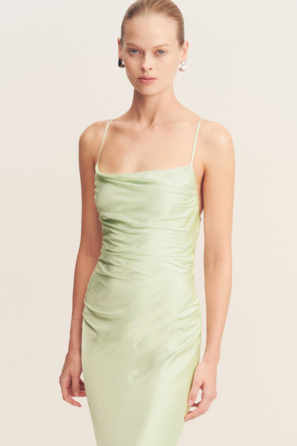 LA LUNE LACE BACK MAXI DRESS - KEY LIME
