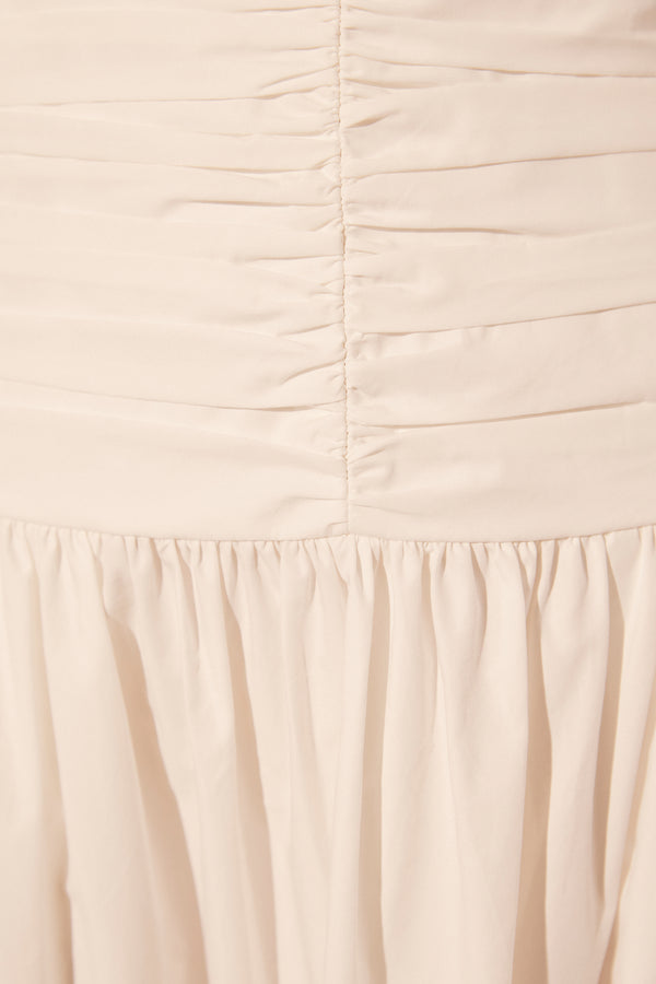 MAIORI OFF SHOULDER RUCHED BODICE MAXI DRESS - IVORY_SW
