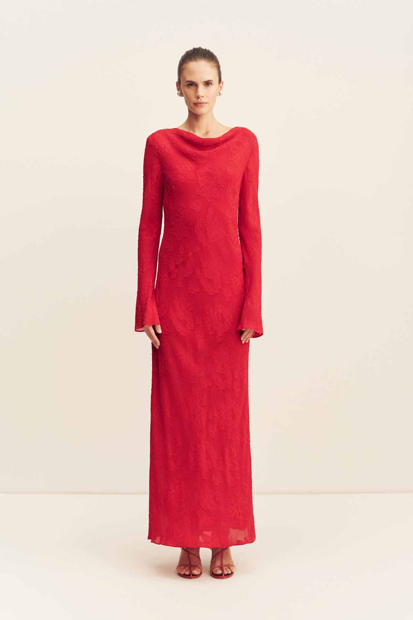 knee length dresses for ladies Simple Cherry Red Mermaid Sleeveless Long Prom Dress main image 1