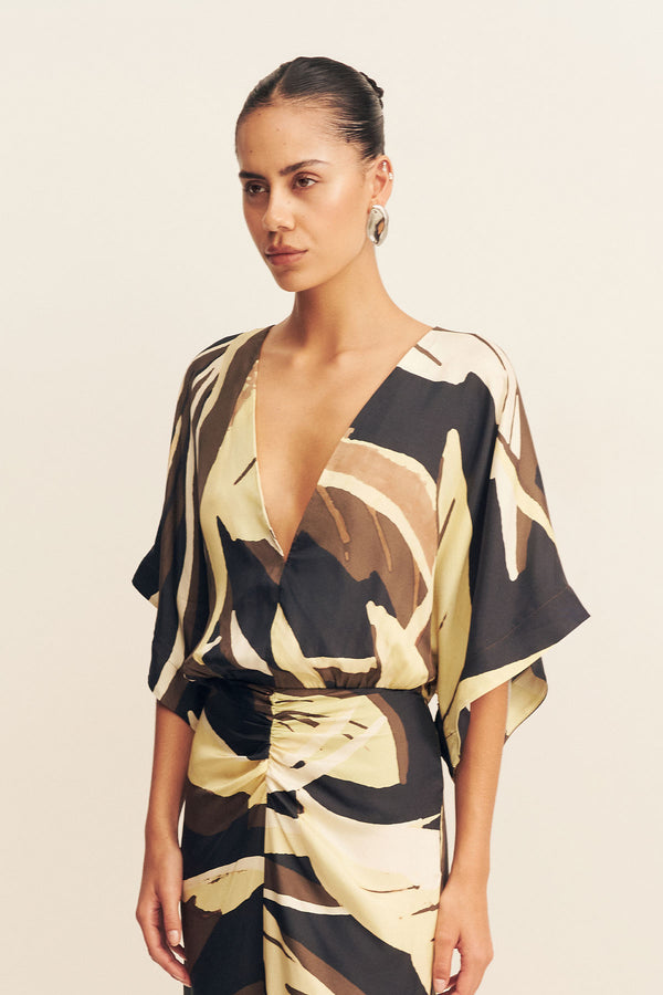 ECLIPSE SILK VISCOSE MAXI DRESS