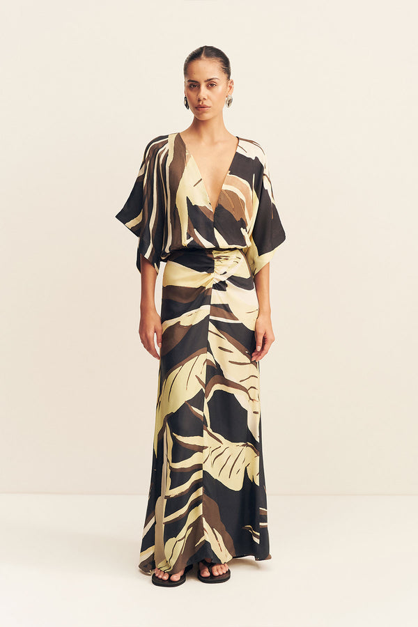 ECLIPSE SILK VISCOSE MAXI DRESS_F