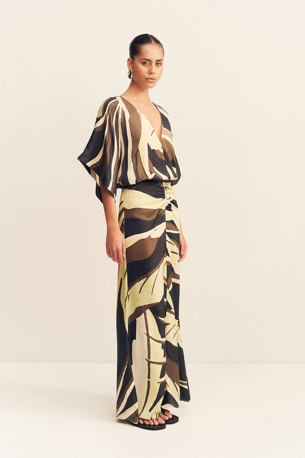 ECLIPSE SILK VISCOSE MAXI DRESS
