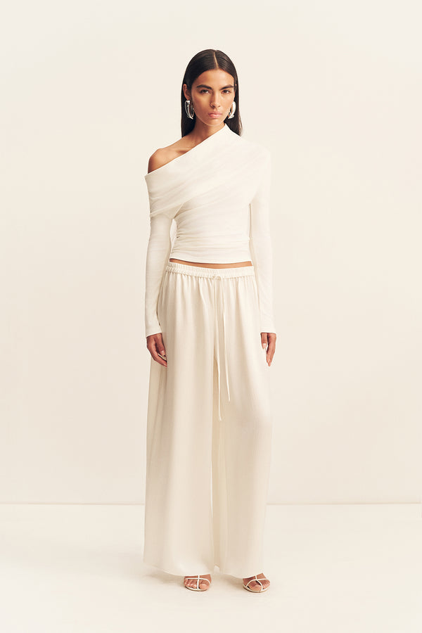 ABY ASYMMETRICAL JERSEY TOP - IVORY_F