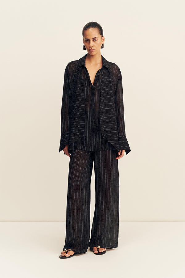 IRVING POLKA DOT SHEER SHIRT