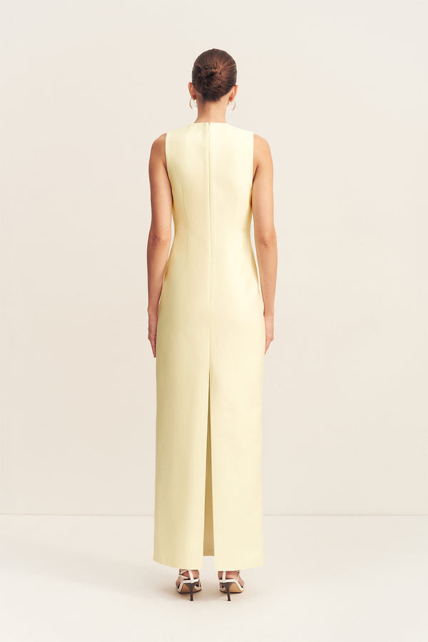 OTIS PLUNGED FITTED MAXI DRESS - YUZU