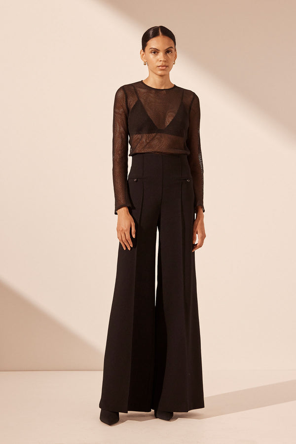 AMURA HIGH WAISTED WIDE LEG PANT - BLACK_F