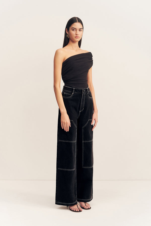 MERCER WIDE LEG CARGO JEAN - BLACK_A