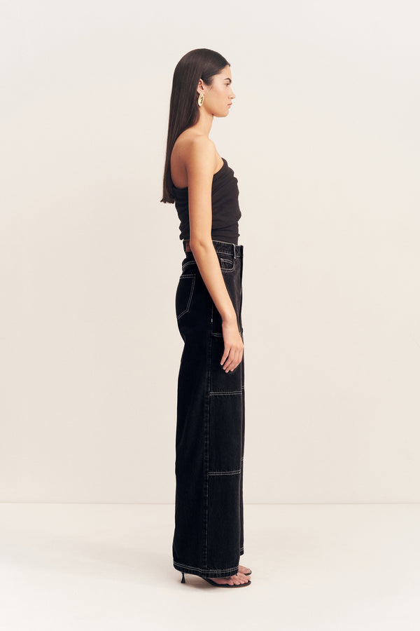 MERCER WIDE LEG CARGO JEAN - BLACK_S