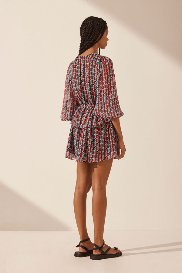 MARIBEL LACE FRONT DRAWSTRING MINI DRESS_B