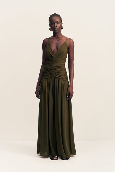 Juno Gathered Bodice Maxi Dress | Jungle | Dresses | Shona Joy