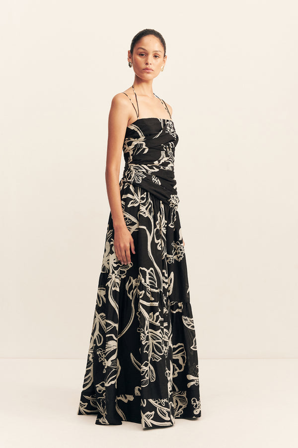 LILA DOUBLE STRAP TIERED MAXI DRESS