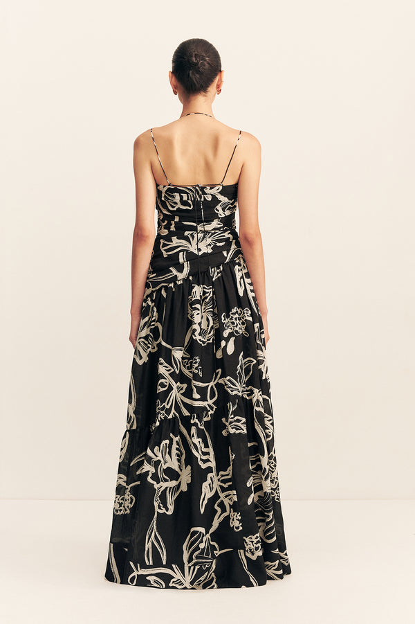 LILA DOUBLE STRAP TIERED MAXI DRESS