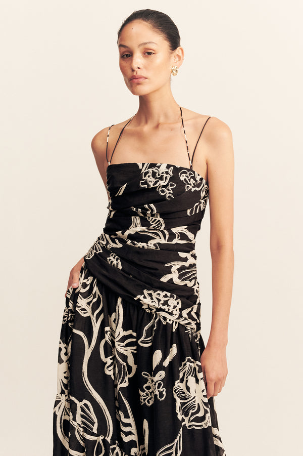 LILA DOUBLE STRAP TIERED MAXI DRESS