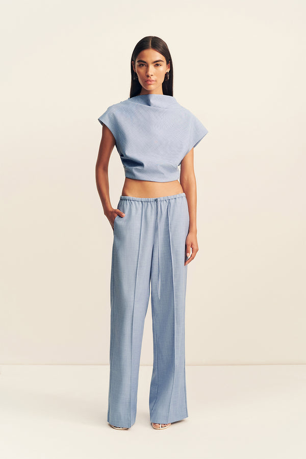 ASHER DRAWSTRING PANT - CHAMBRAY BLUE_F