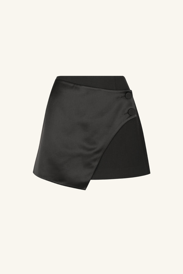 ADRI TUXDEO WRAP MINI SKIRT - BLACK_G