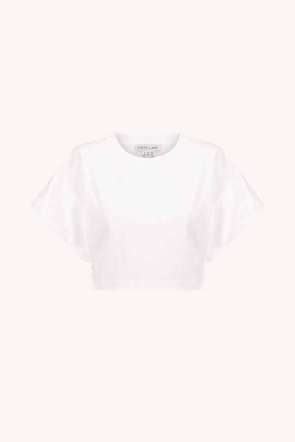 ALDA OPEN BACK DRAWSTRING CROP T SHIRT - WHITE_G