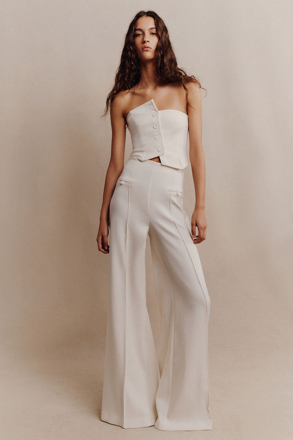 AMURA HIGH WAISTED WIDE LEG PANT - CREAM_C