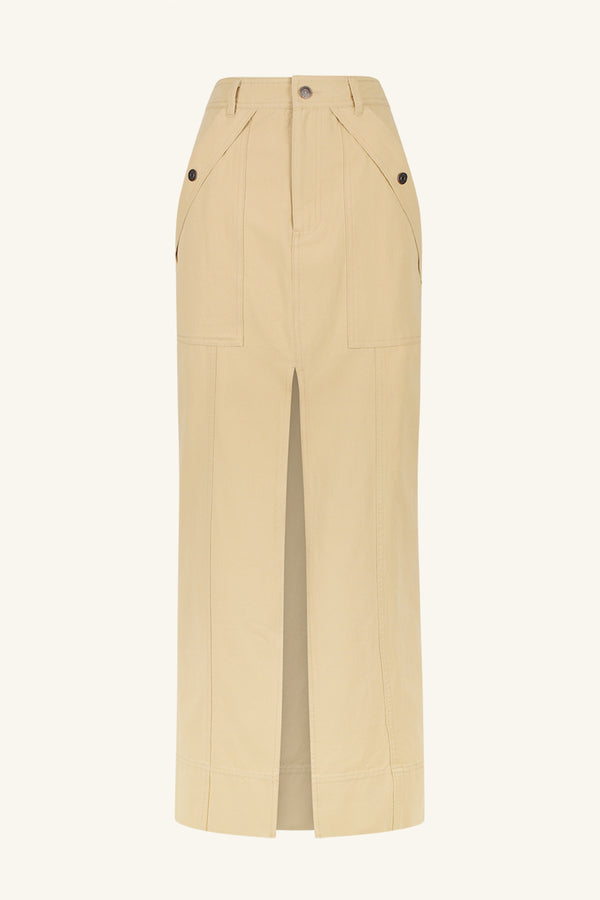 ARIANA FRONT SPLIT MAXI SKIRT - SAND_G