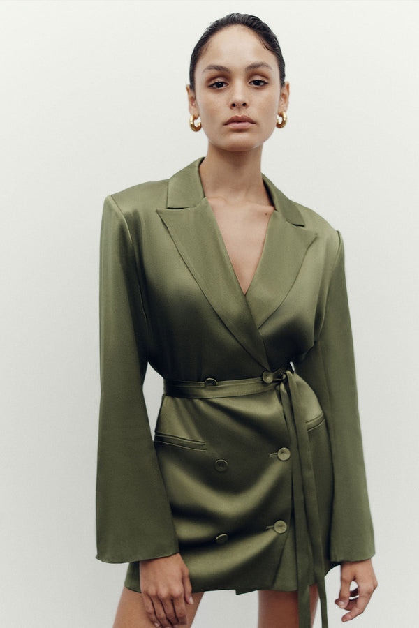 Arienzo Blazer Dress | Green Olive | Dresses | Shona Joy