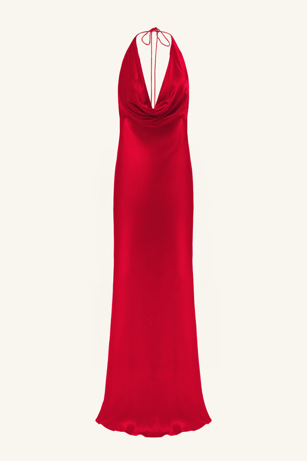 TATUM LOW COWL MAXI DRESS - GRENADINE_G