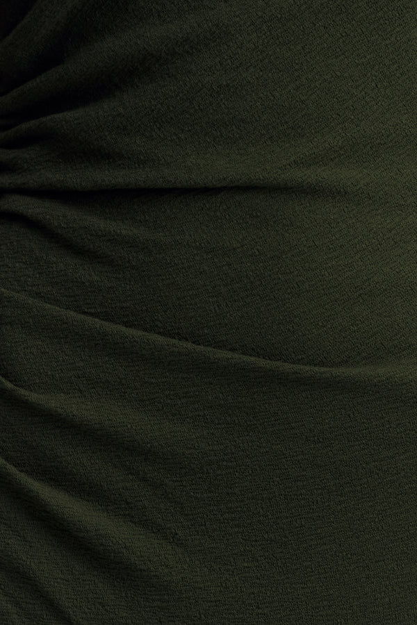 BEAU ASYMMETRICAL MIDI DRESS - ARMY GREEN_SW