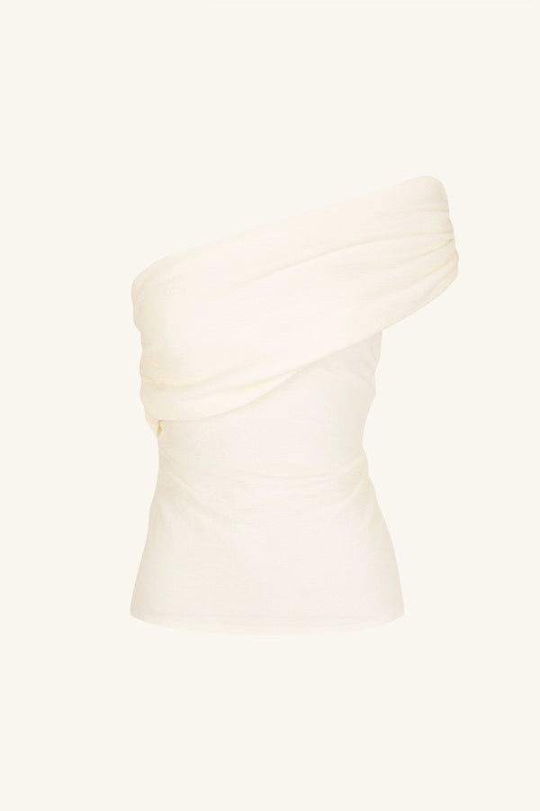 BEAU ONE SHOULDER TOP - IVORY_G