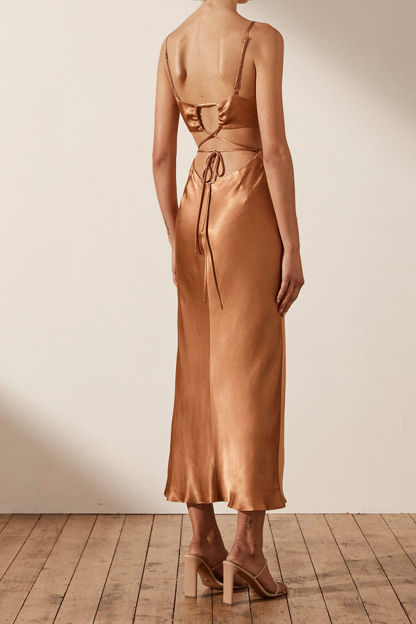 LA LUNE BACKLESS MIDI DRESS - COPPER_B