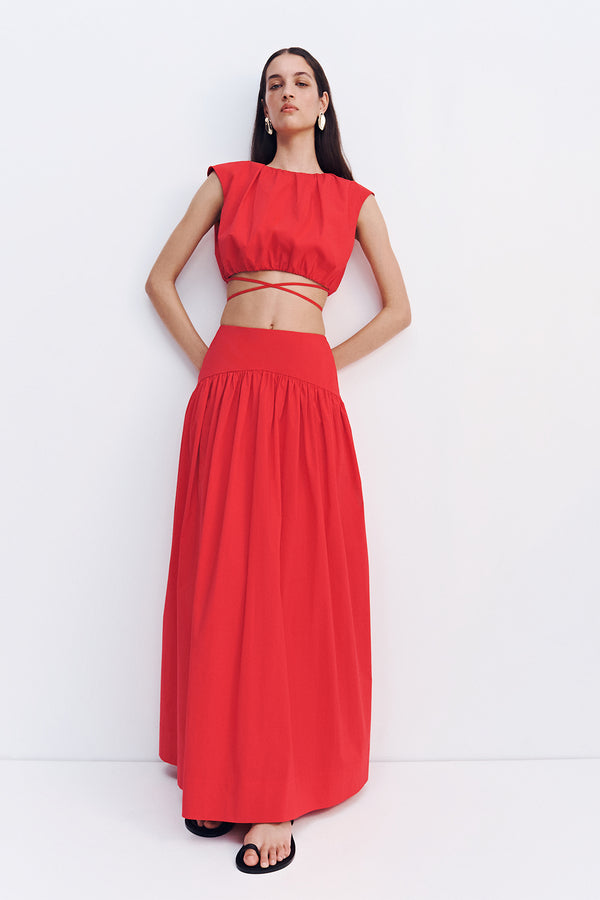 CAMPBELL GATHERED MAXI SKIRT - GOJI_C