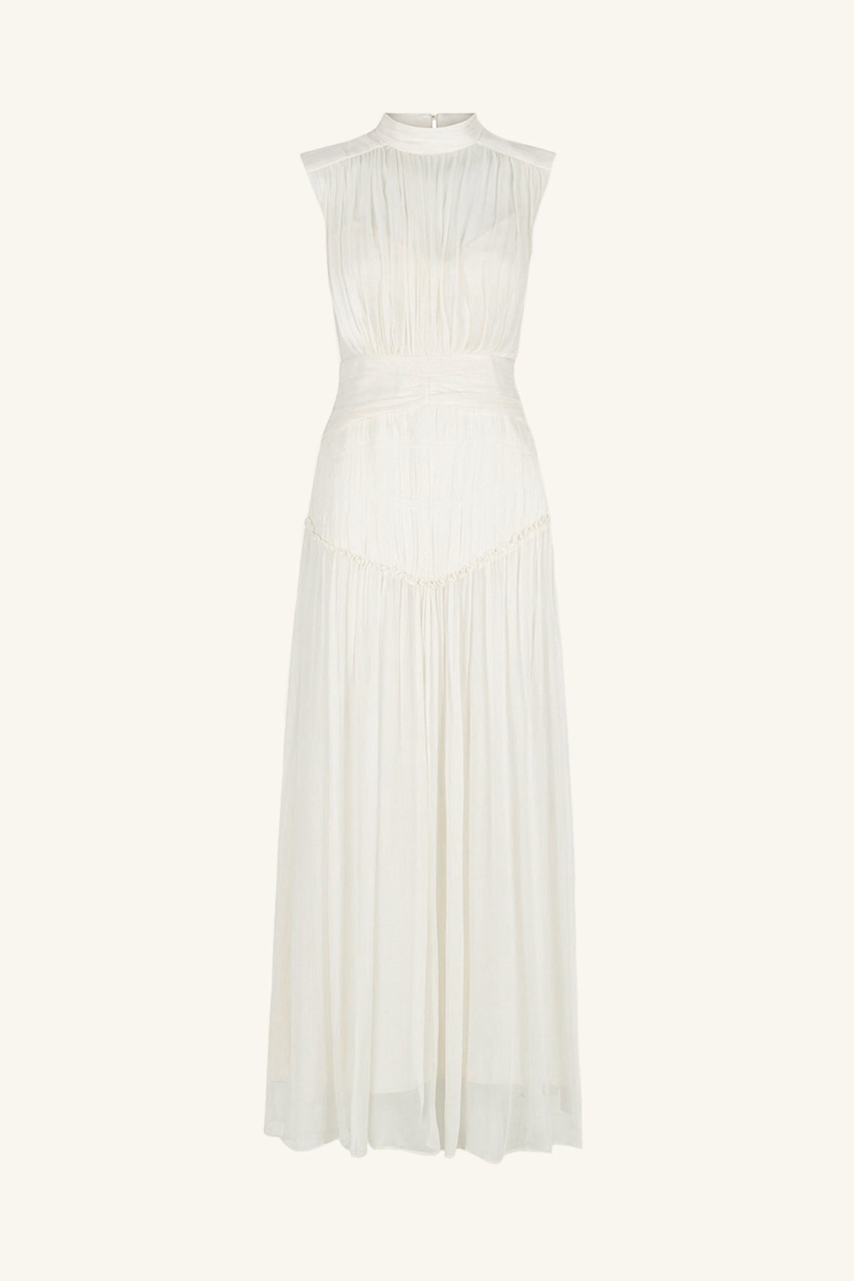 CLEMENCE HIGH NECK MAXI DRESS - IVORY_G