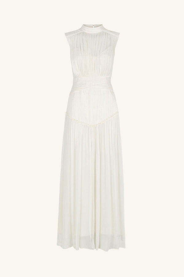 CLEMENCE HIGH NECK MAXI DRESS - IVORY_G