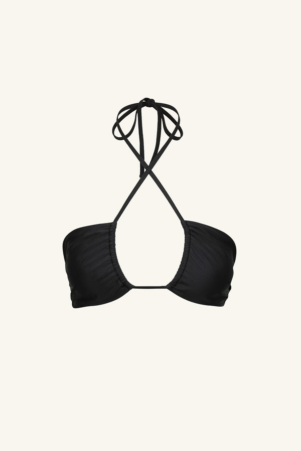 DAIQUIRI CROSS FRONT BANDEAU TOP - BLACK_G