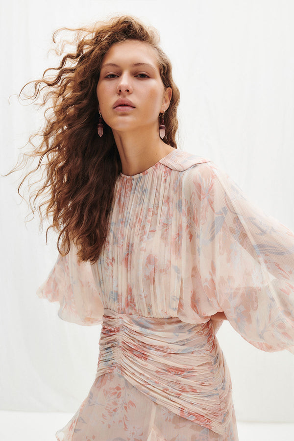 FAYE ROUND NECK BALLOON SLEEVE MAXI DRESS_C2