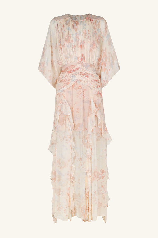 FAYE ROUND NECK BALLOON SLEEVE MAXI DRESS_G