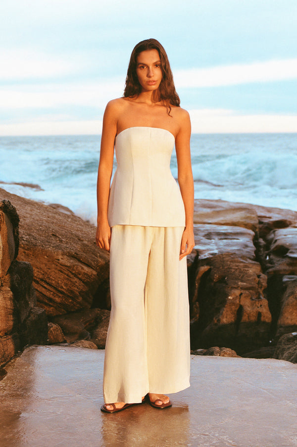 GIGI WIDE LEG PANT - ECRU