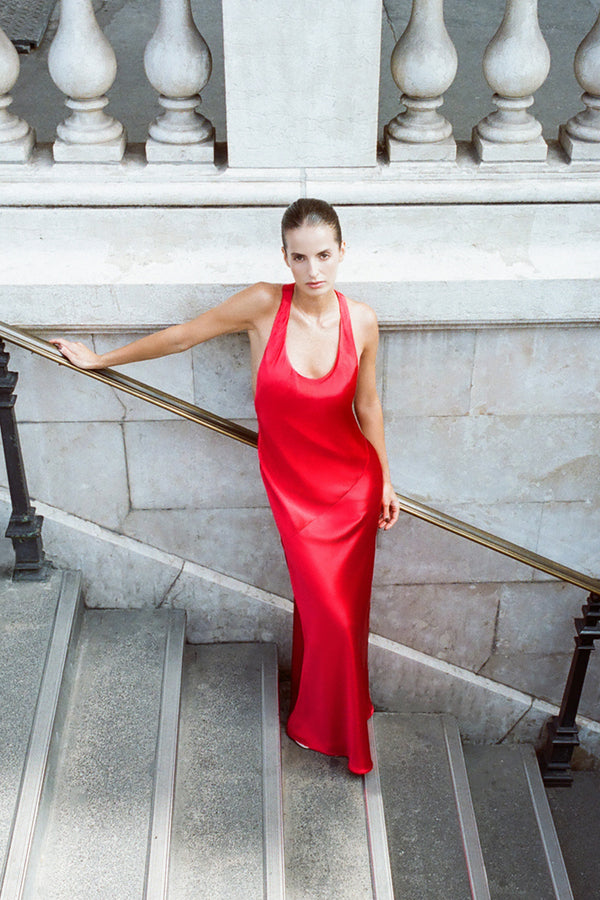 SAVANNA RACER BACK MAXI DRESS - CHILLI