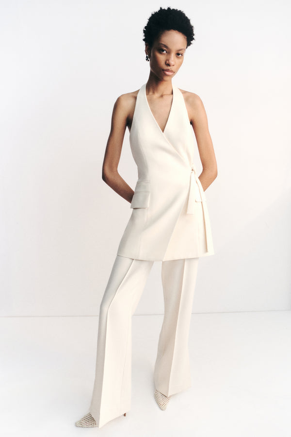 IRENA SIDE SPLIT BUTTON PANT - RICE_C