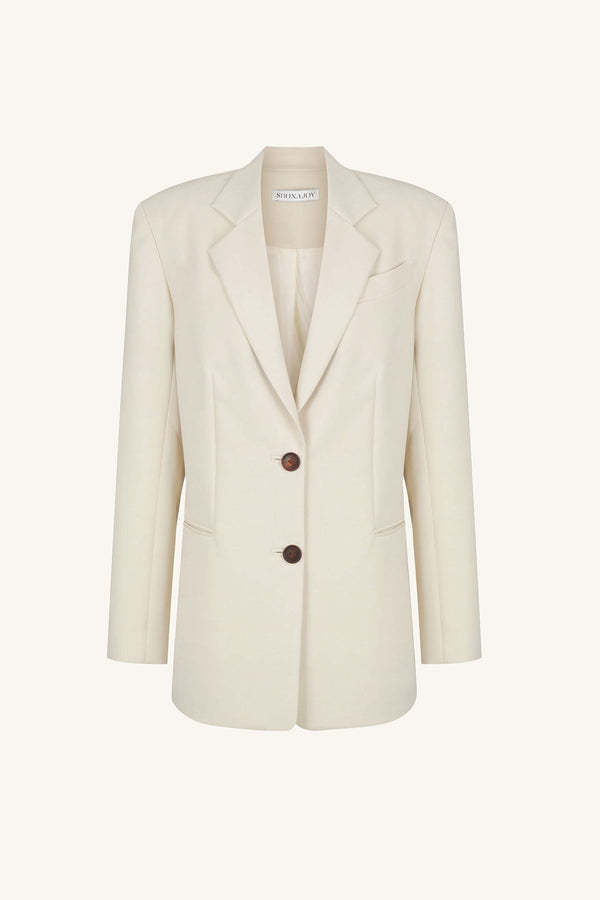 IRENA OVERSIZED TAILORED BLAZER - BONE_G