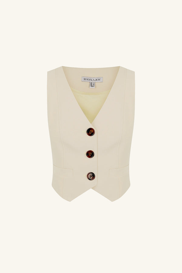 IRENA TAILORED FITTED VEST - BONE_G