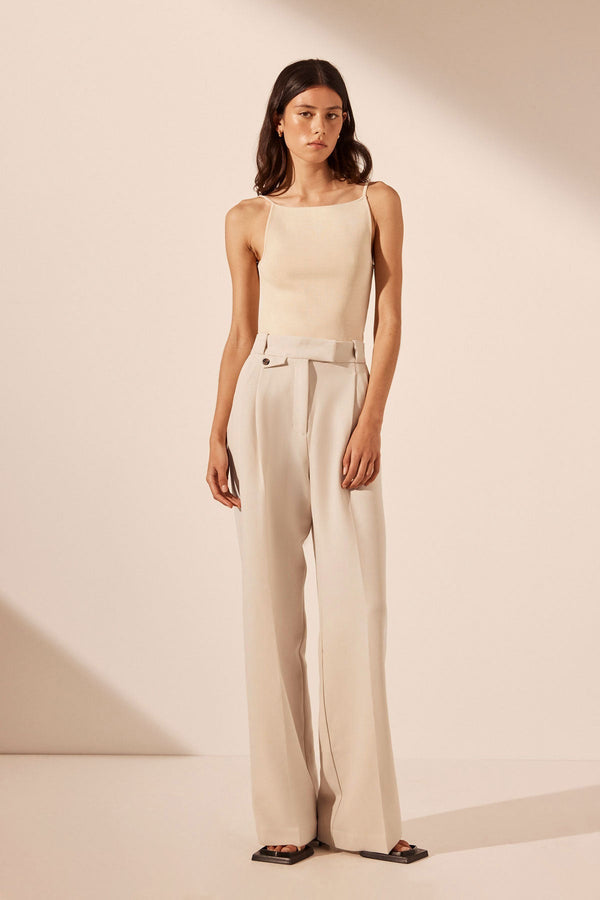 IRENA HIGH WAISTED TAILORED PANT - BONE_F