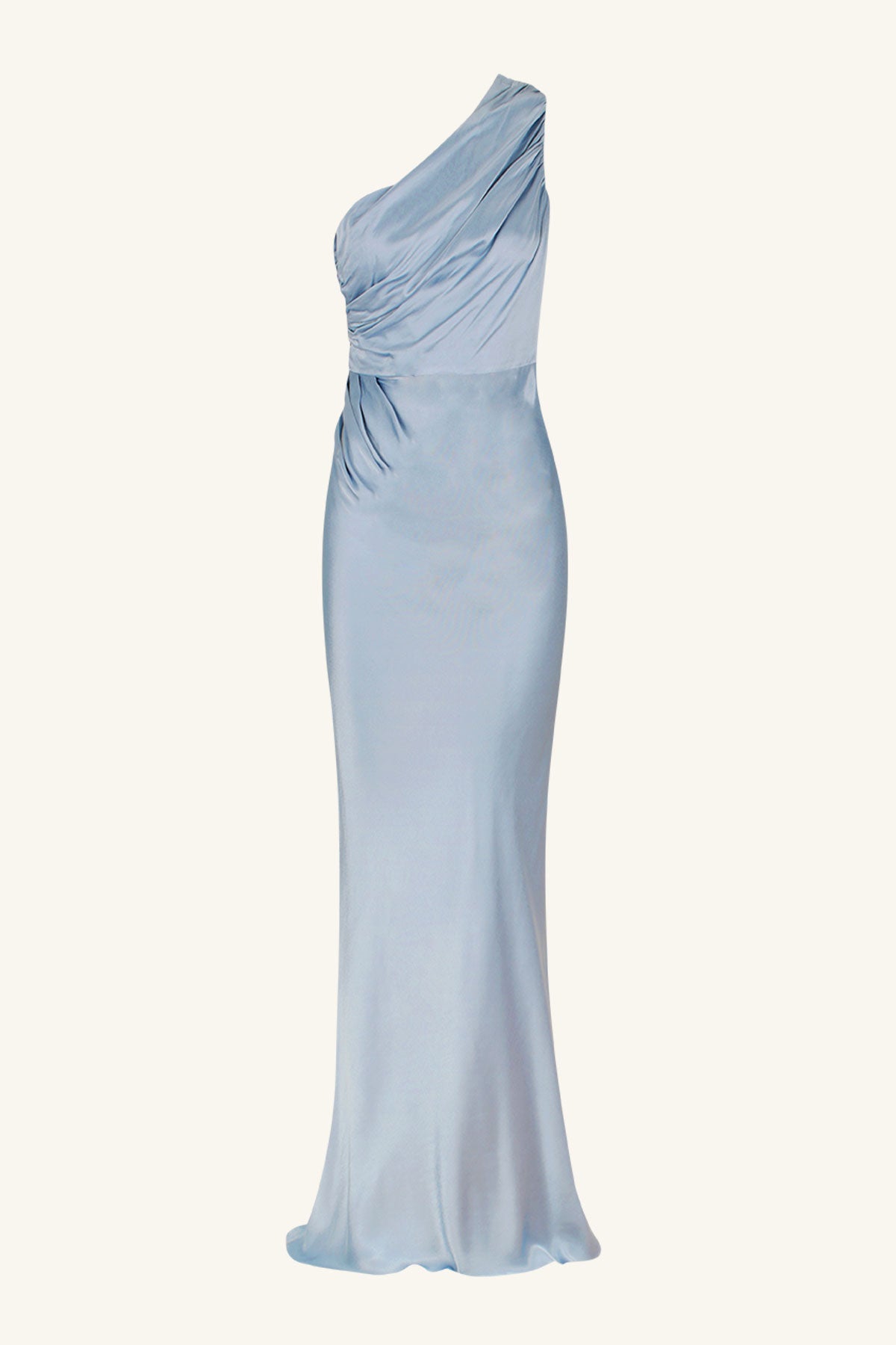 La Lune Gathered One Shoulder Maxi Dress | Powder Blue | Dresses