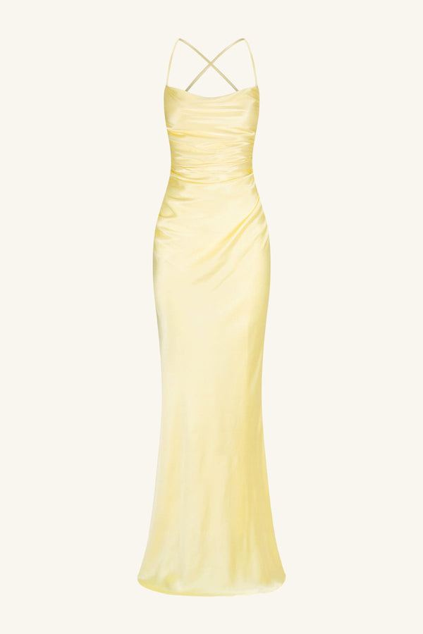 LA LUNE LACE BACK MAXI DRESS - LEMON_G