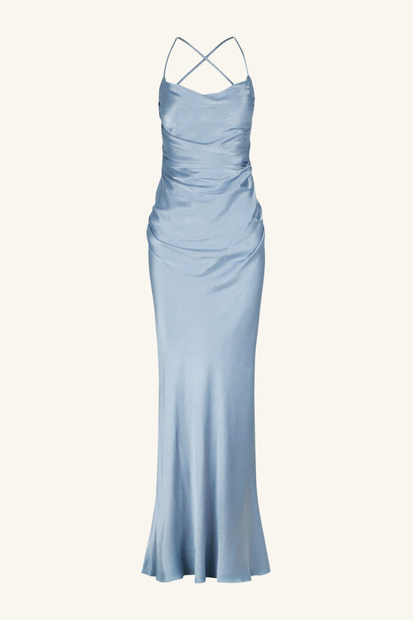 LA LUNE LACE BACK MAXI DRESS - POWDER BLUE_G